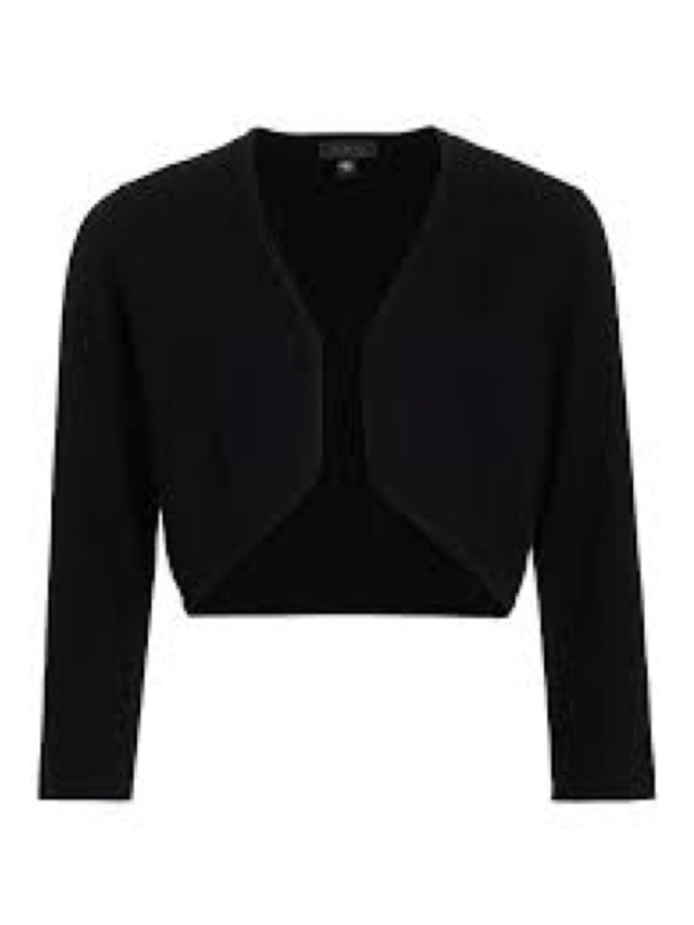 Saks Fifth Avenue 100 % Cashmere Black Cropped Bolero Shrug